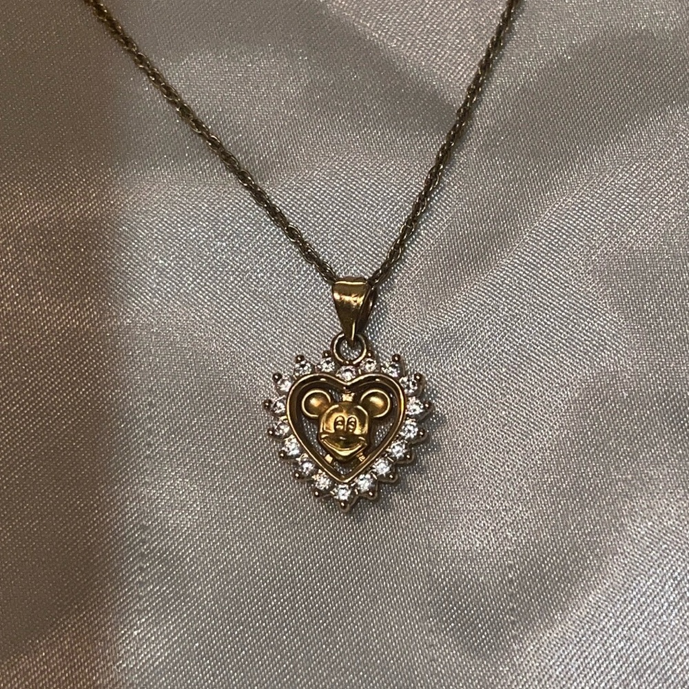 Disney Gold Mickey Mouse Diamond Necklace